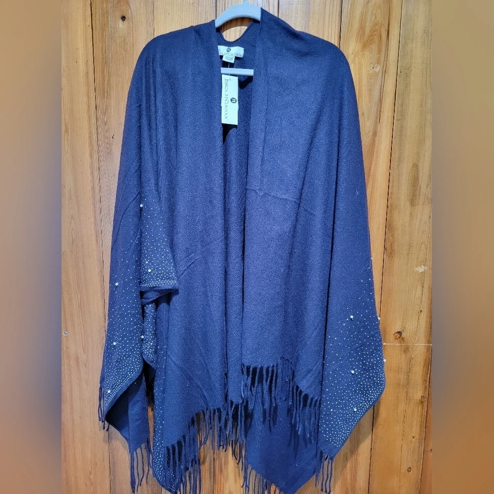 Jessica McClintock Blue Cape with Fringe